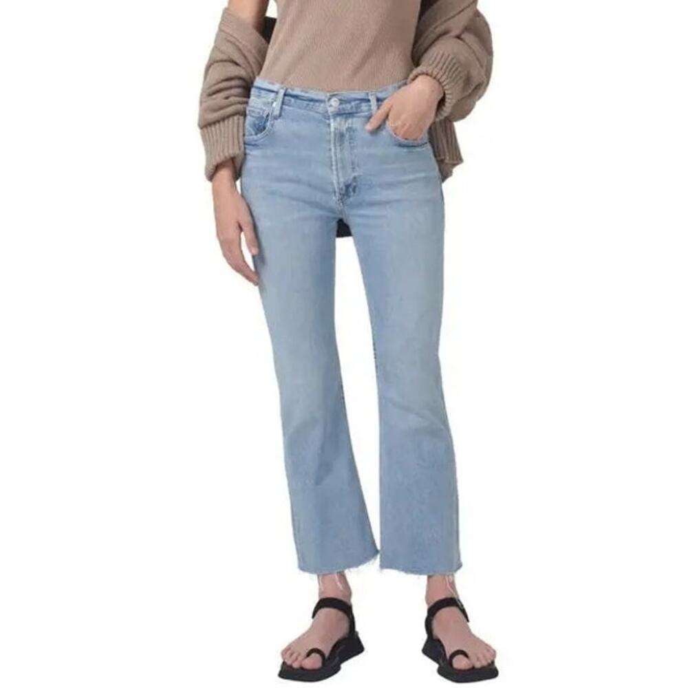 Citizens of Humanity Isola Raw Hem Crop Bootcut Jeans size 27